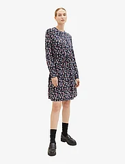 Tom Tailor - dress with dobby structure - kurze kleider - blue small texture design - 3