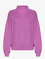 Knit mock neck pullover - MAUVY PLUM