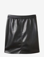 Tom Tailor - skirt fake leather - trumpi sijonai - deep black - 0