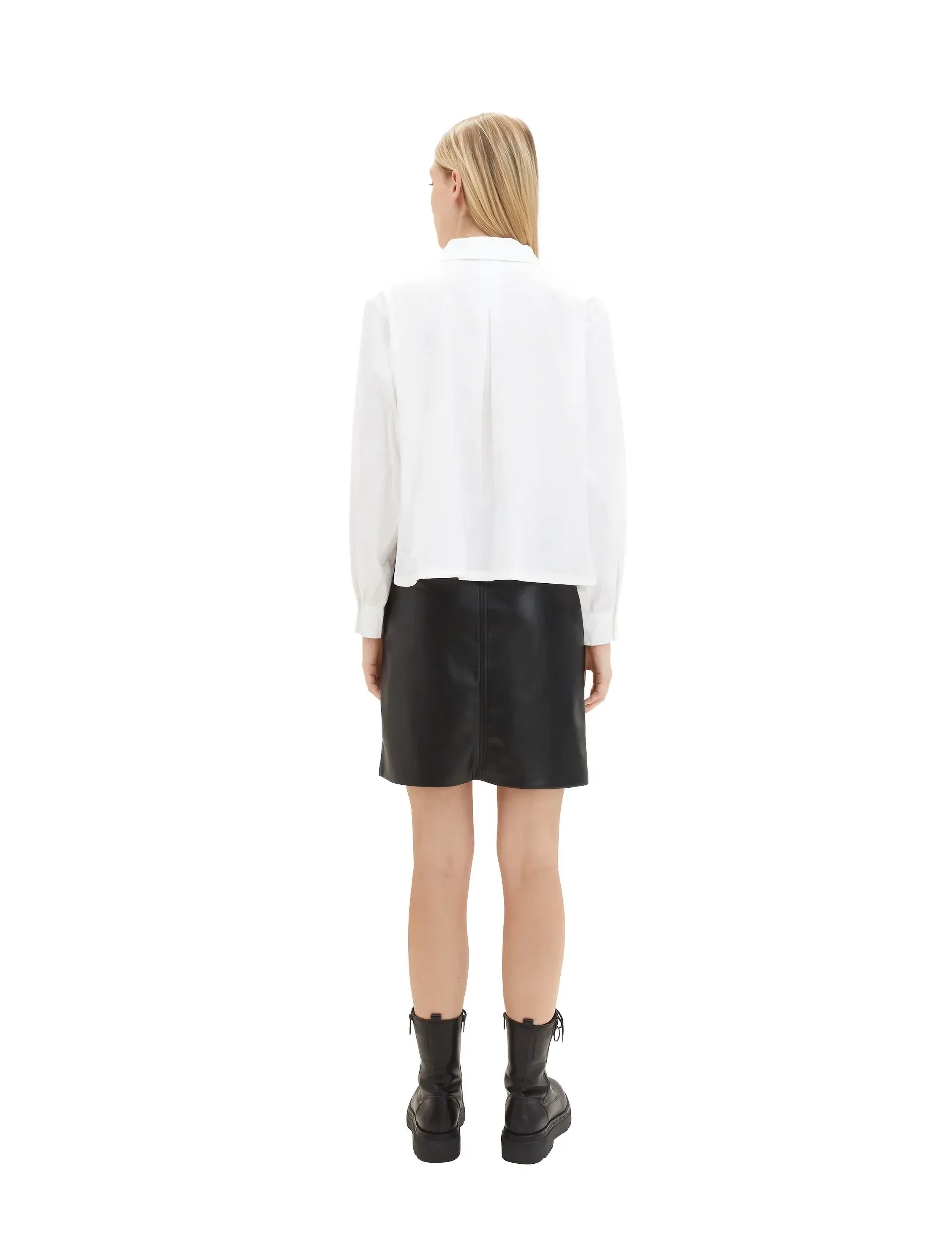 Tom Tailor - skirt fake leather - korte nederdele - deep black - 4