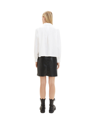 Tom Tailor - skirt fake leather - korte nederdele - deep black - 3