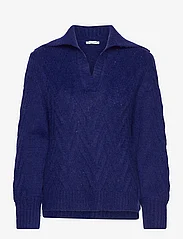 Tom Tailor - Knit pullover troyer - strikkegensere - crest blue melange - 0