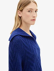 Tom Tailor - Knit pullover troyer - strikkegensere - crest blue melange - 3