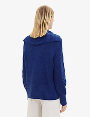 Tom Tailor - Knit pullover troyer - strikkegensere - crest blue melange - 4