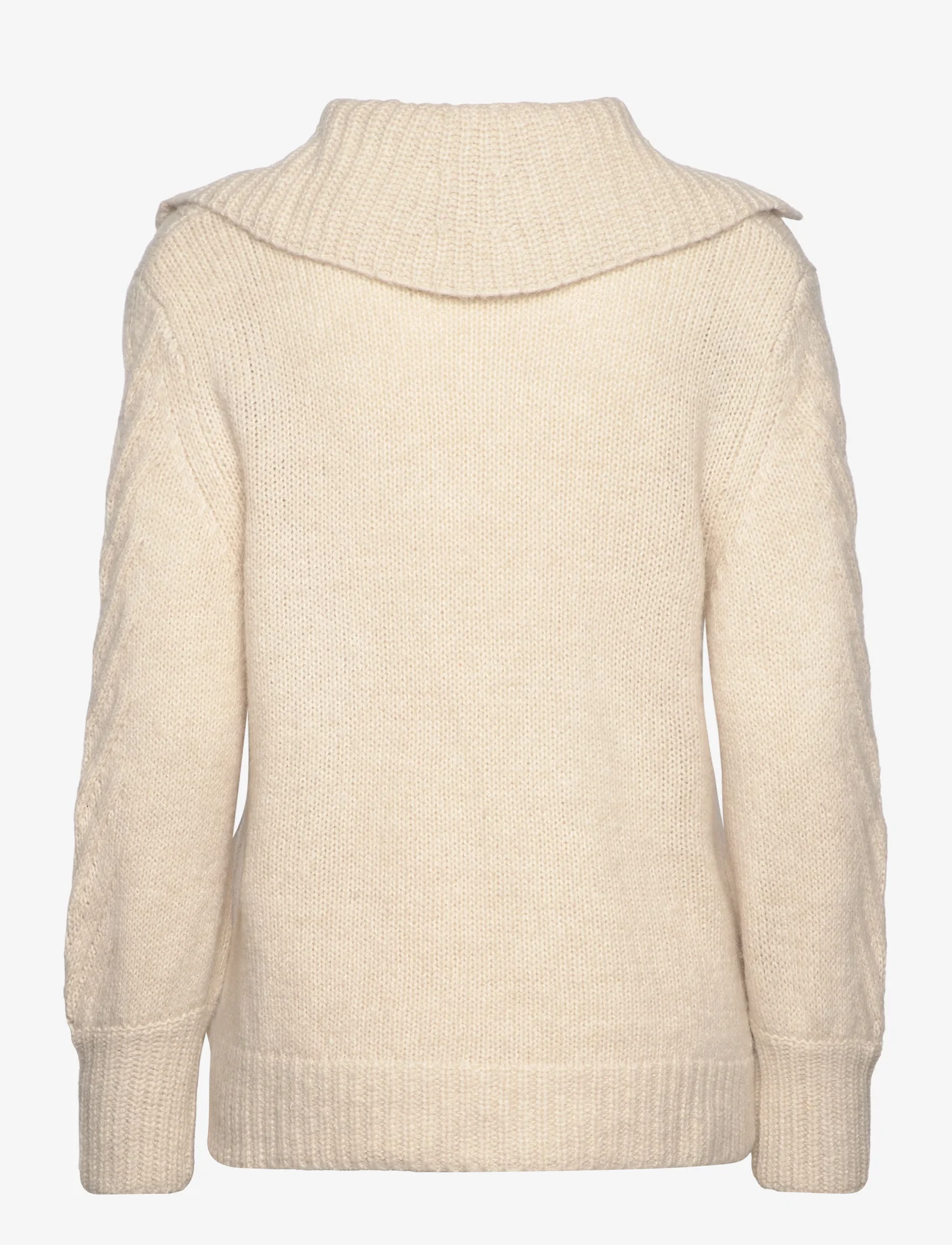 Tom Tailor - Knit pullover troyer - strikkegensere - soft beige melange - 1