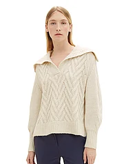 Tom Tailor - Knit pullover troyer - strikkegensere - soft beige melange - 2