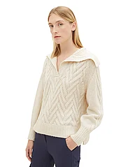 Tom Tailor - Knit pullover troyer - pullover - soft beige melange - 3