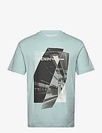 relaxed printed t-shirt - DUSTY MINT BLUE