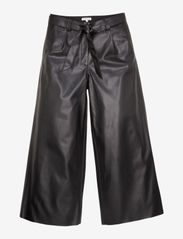 Tom Tailor - pants culotte PU - spodnie skórzane - deep black - 0