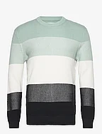 structured colorblock  knit - MINT WHITE BLACK COLORBLOCK