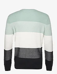 Tom Tailor - structured colorblock  knit - pyöreäaukkoiset - mint white black colorblock - 1