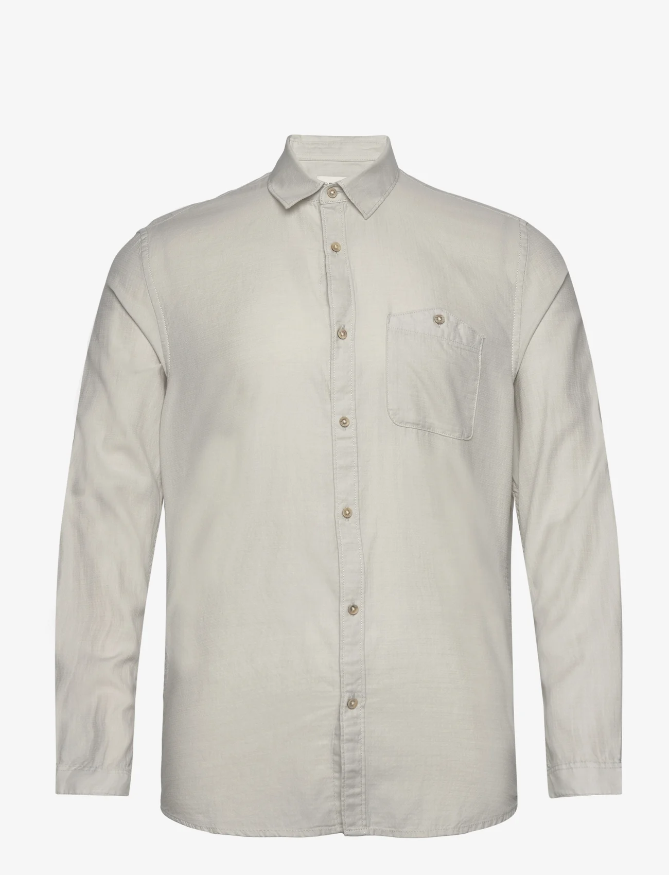 Tom Tailor - structured shirt - peruskauluspaidat - grey off white structure - 0