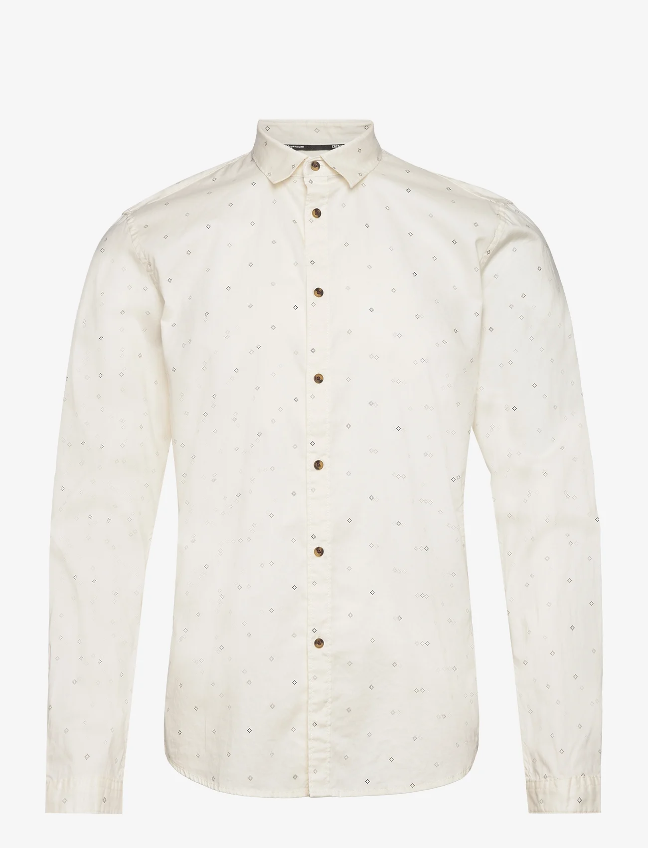 Tom Tailor - printed shirt - muodolliset kauluspaidat - creme pixel diamond print - 0