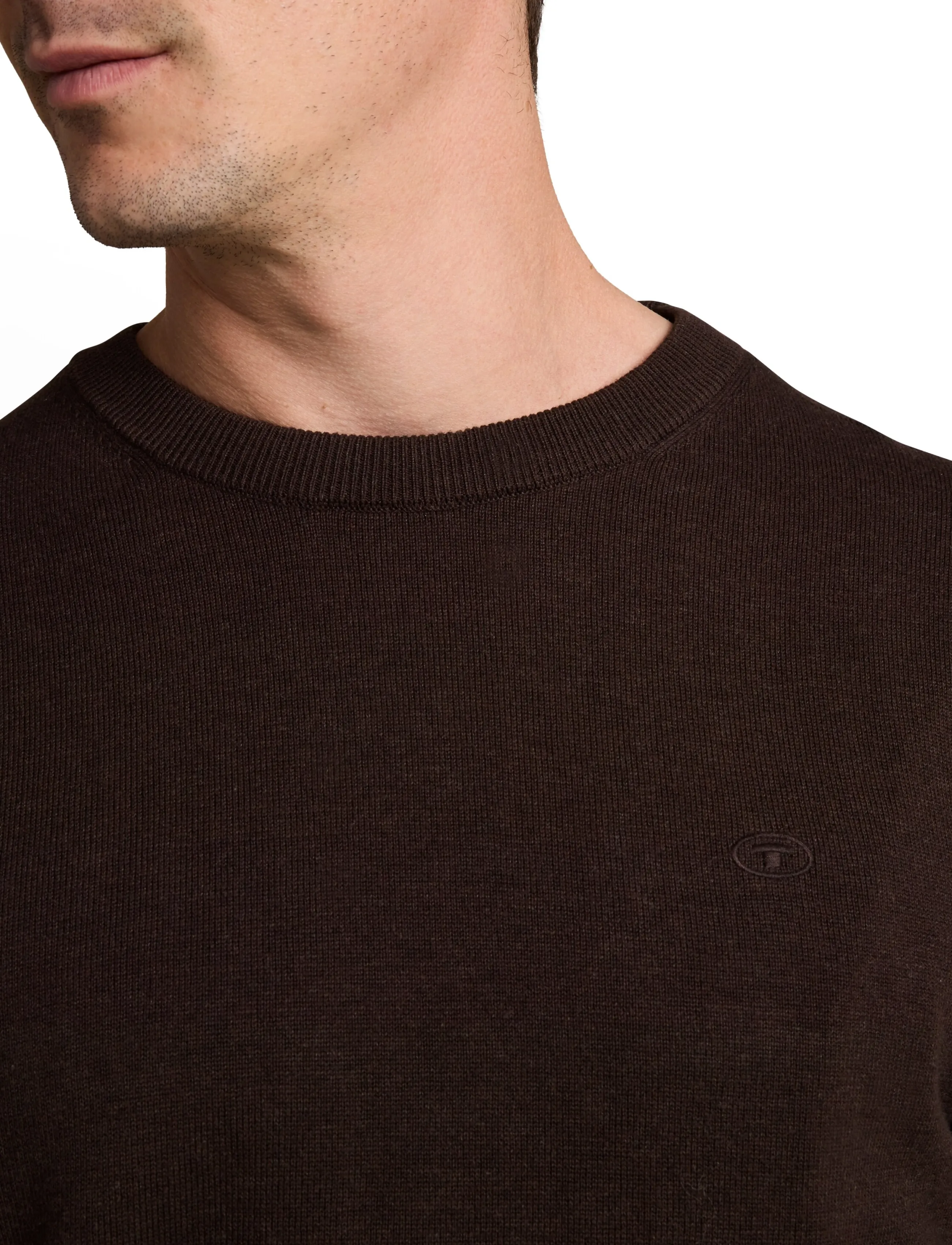 Tom Tailor - basic crewneck knit - Ümara kaelusega - dark chocolate brown melange - 5