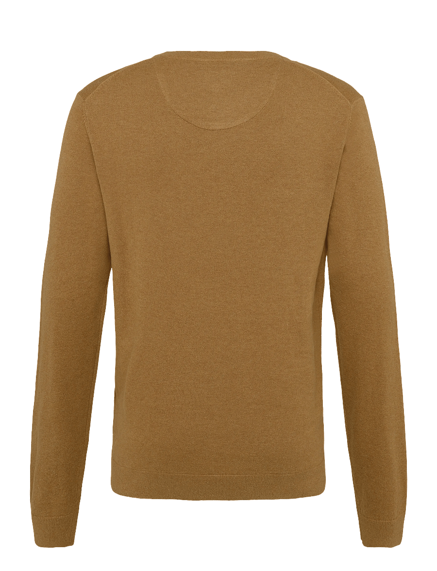 Tom Tailor - basic crewneck knit - rundhals - dark camel melange - 2