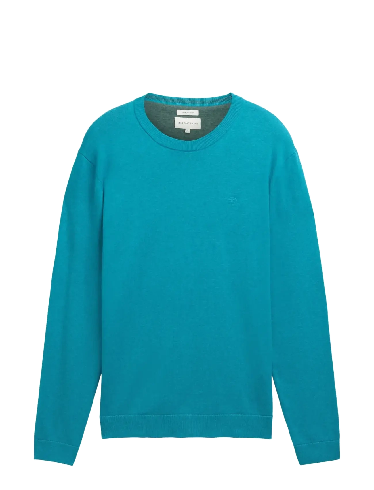 Tom Tailor basic crewneck knit - Rundhals - TURQUOISE BLUE MELANGE / blue
