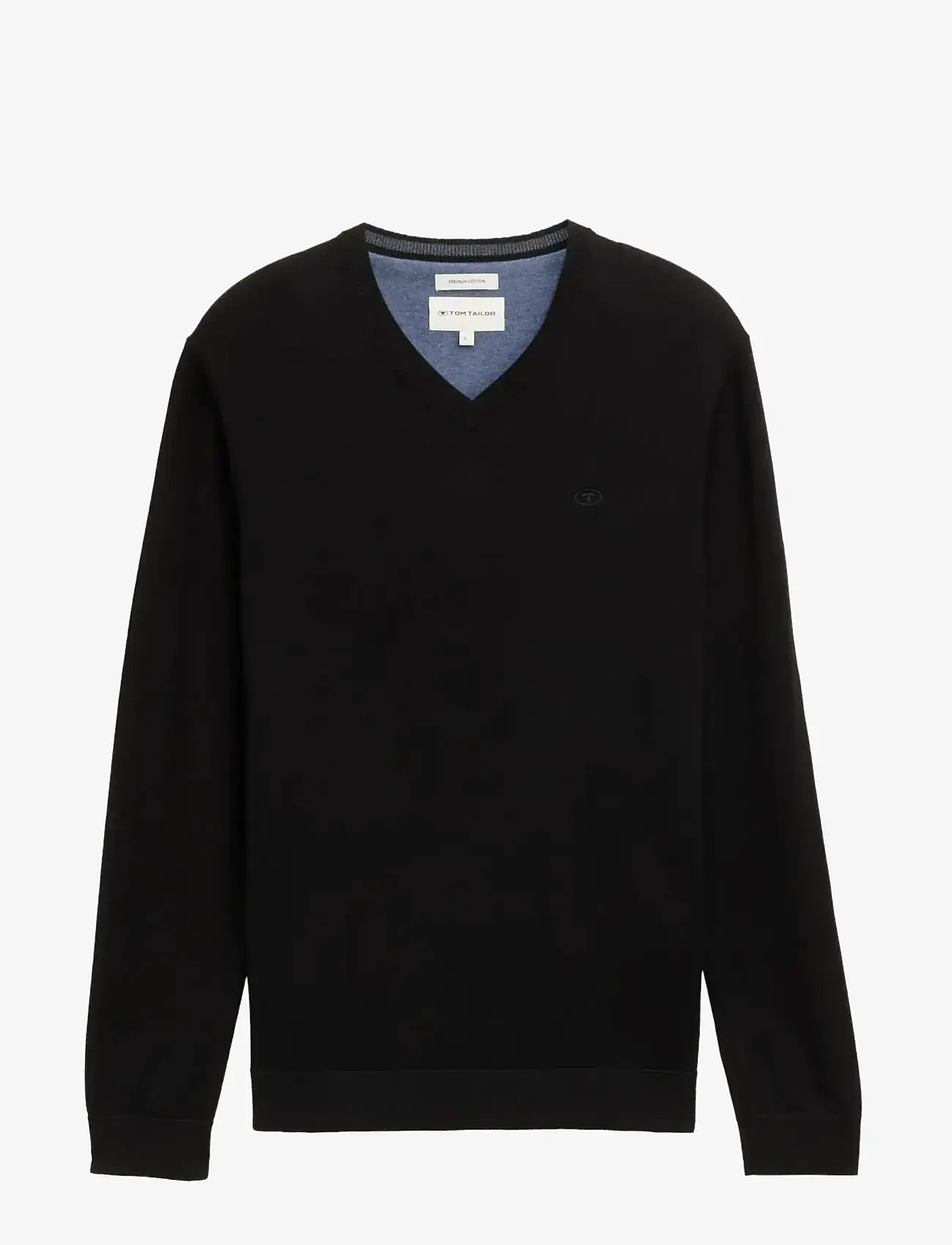 Tom Tailor - basic v-neck knit - sügisesed riided - black - 0