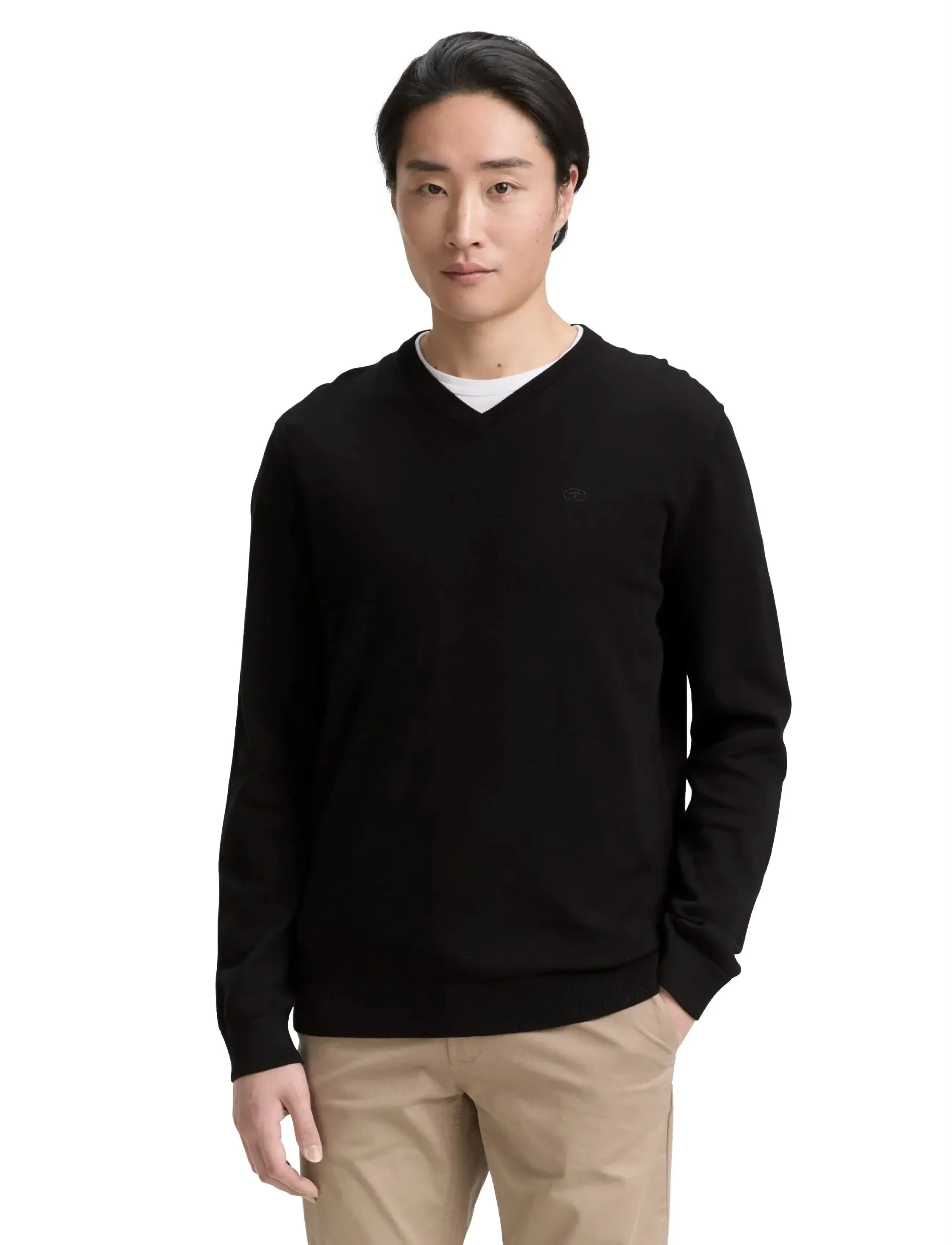 Tom Tailor - basic v-neck knit - madalaimad hinnad - black - 4