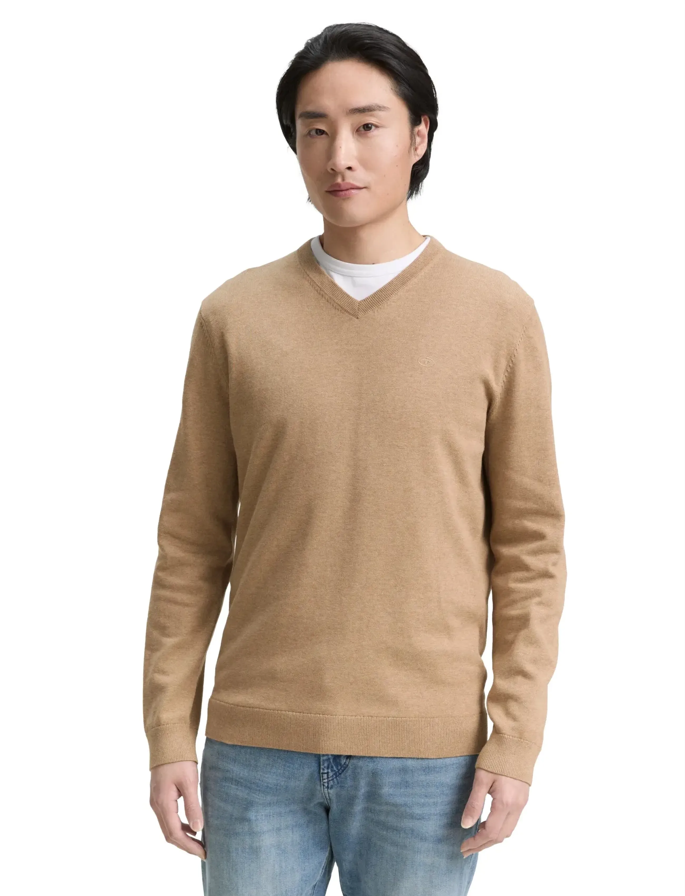 Tom Tailor - basic v-neck knit - v-kaelusega kudumid - hazel brown melange - 3