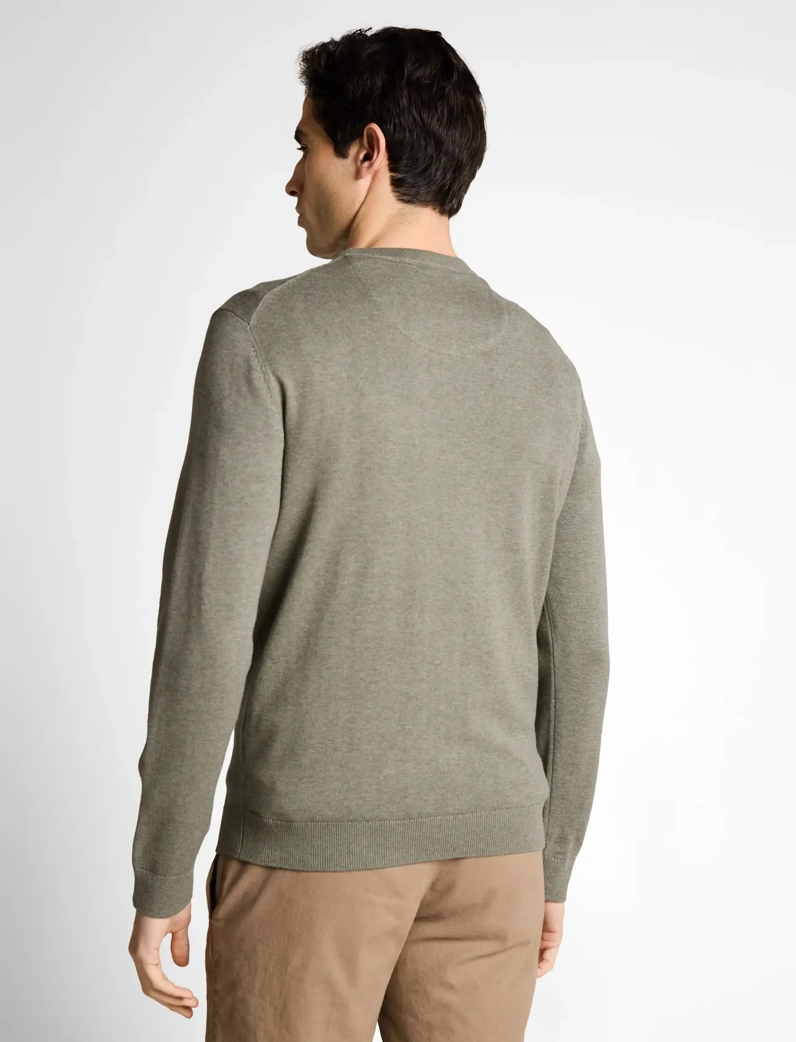 Tom Tailor - basic crewneck knit - round necks - greyish shadow olive melange - 2