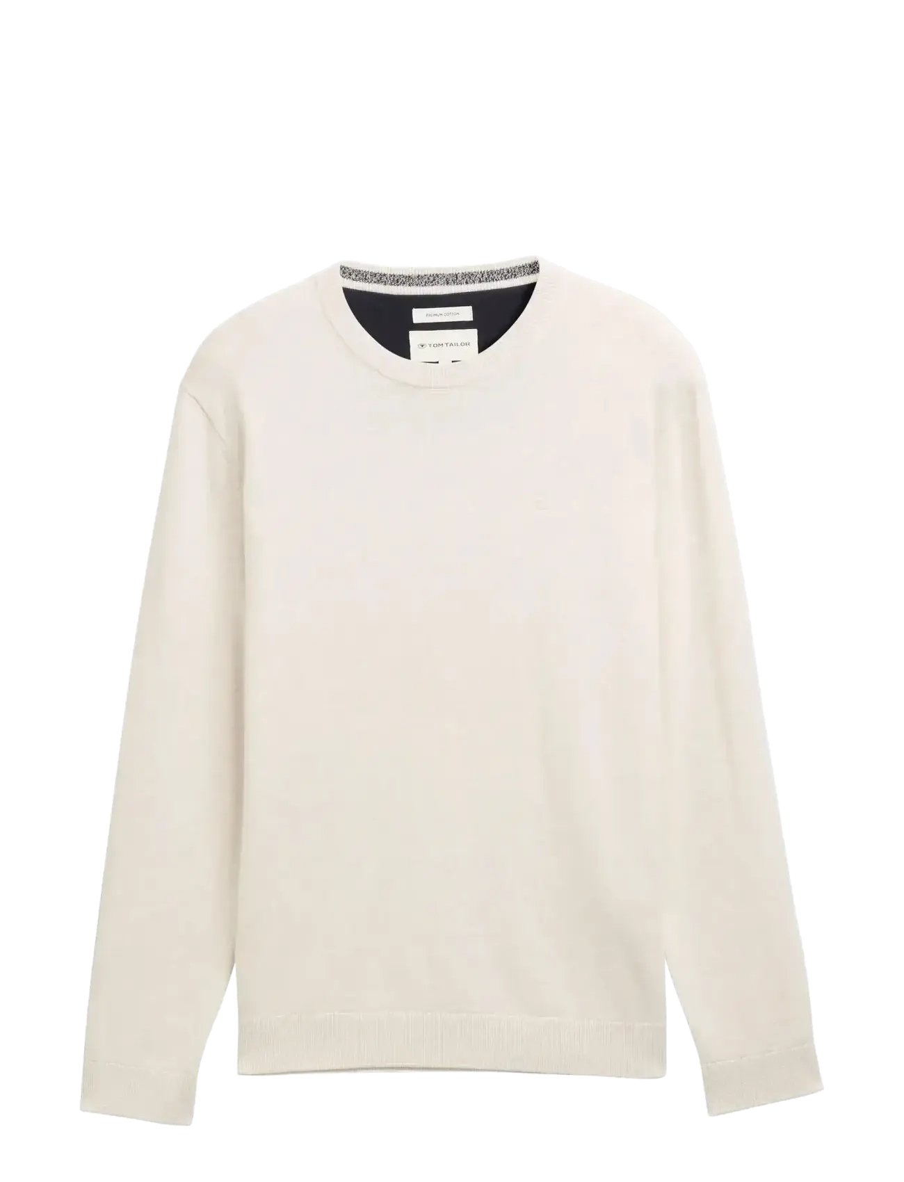 TOM TAILOR Basic Crewneck Knit Cream - S - Herren