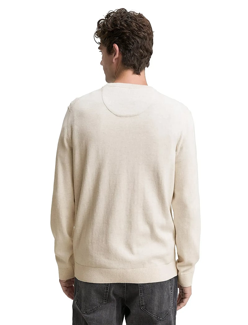 Tom Tailor - basic crewneck knit - rund hals - soft buttercream melange - 2