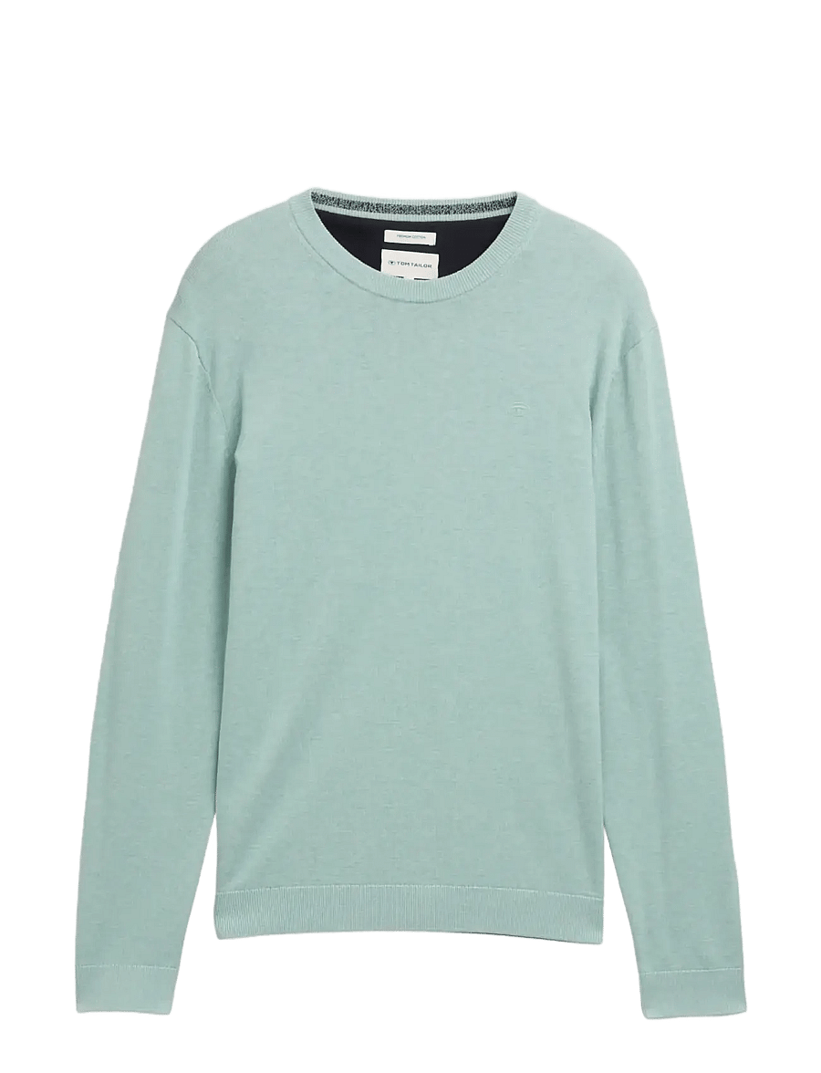 Tom Tailor - basic crewneck knit - Ümmarguse kaelusega kudumid - soft greyish green melange - 1