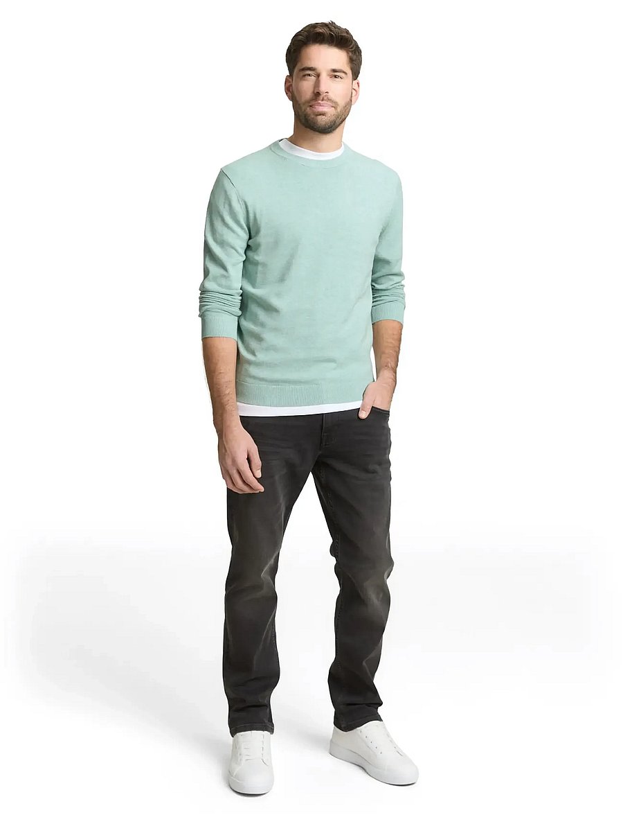 Tom Tailor - basic crewneck knit - Ümmarguse kaelusega kudumid - soft greyish green melange - 0