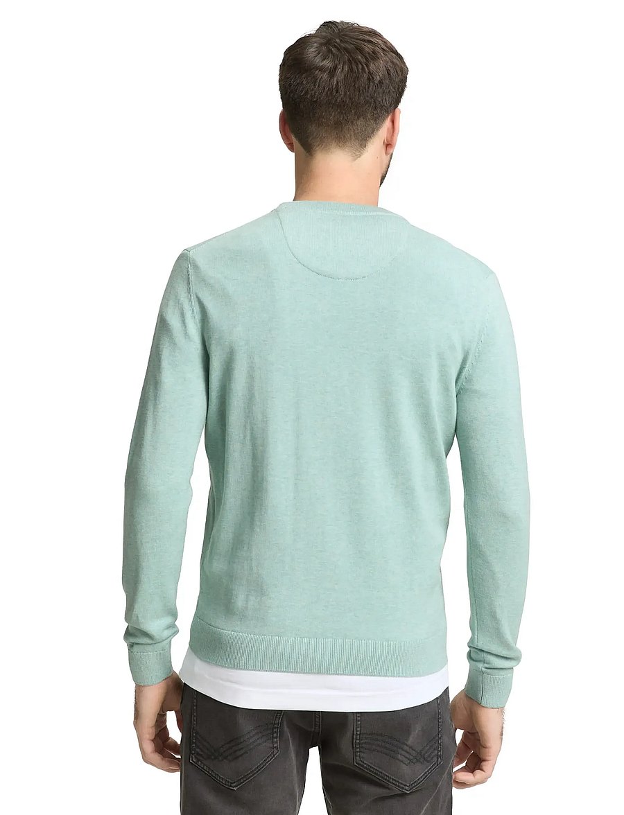 Tom Tailor - basic crewneck knit - Ümmarguse kaelusega kudumid - soft greyish green melange - 2
