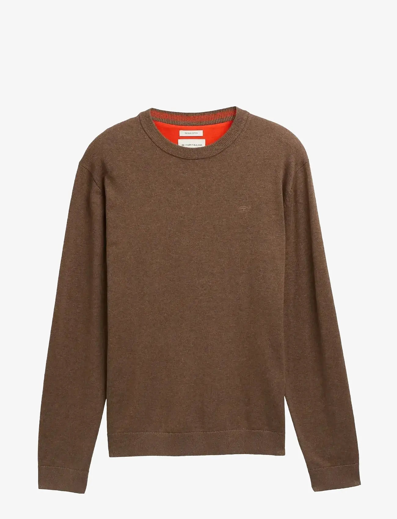 Tom Tailor - basic crewneck knit - herbstliche kleidung - dark taupe melange - 0
