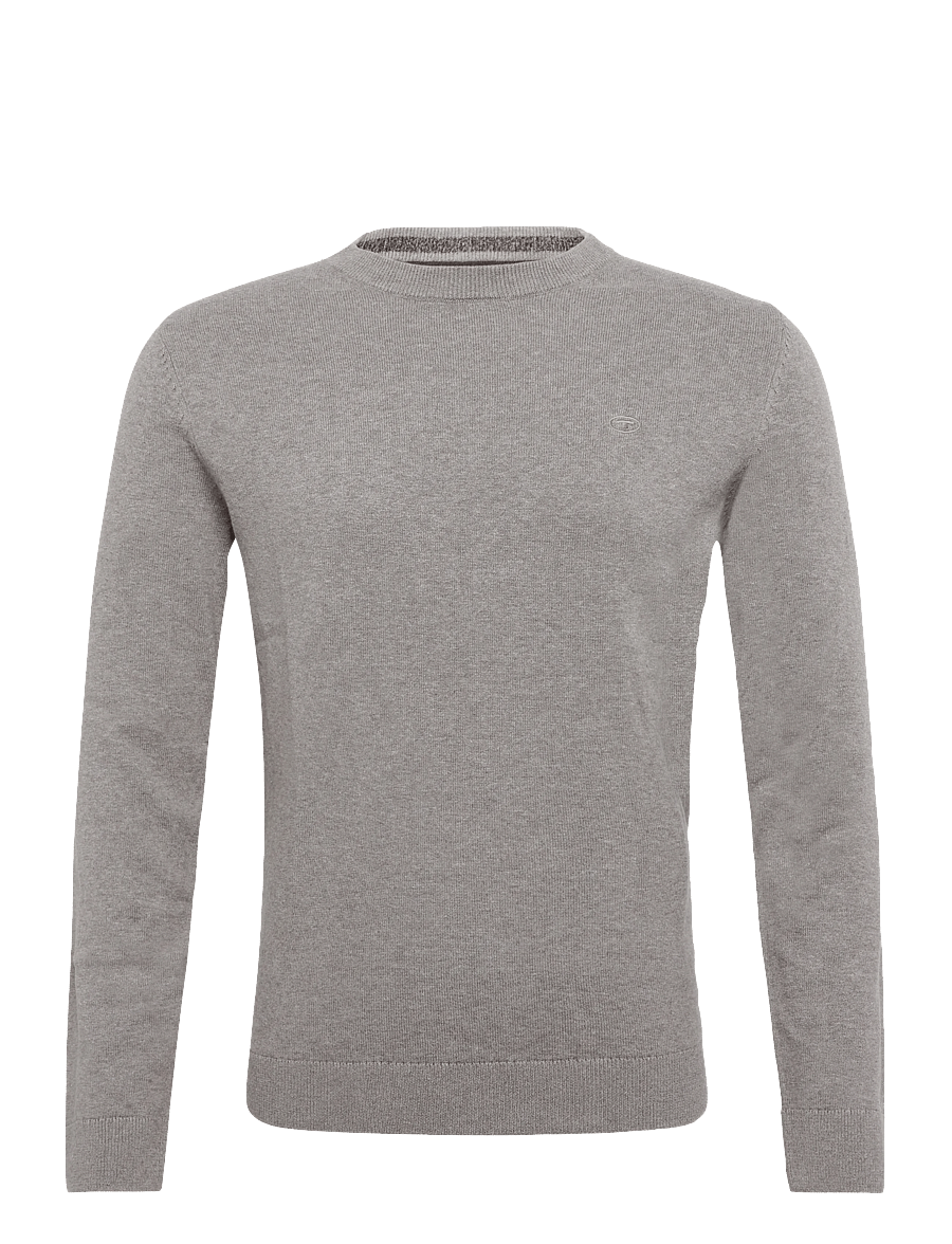 Tom Tailor - basic crewneck knit - rundhals - driftwood taupe melangÉ - 1