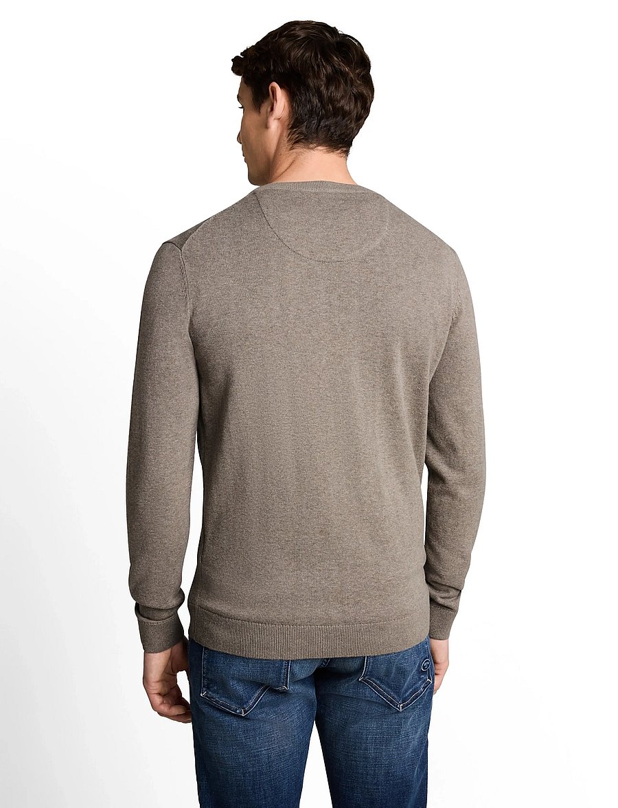 Tom Tailor - basic crewneck knit - round necks - driftwood taupe melangÉ - 2