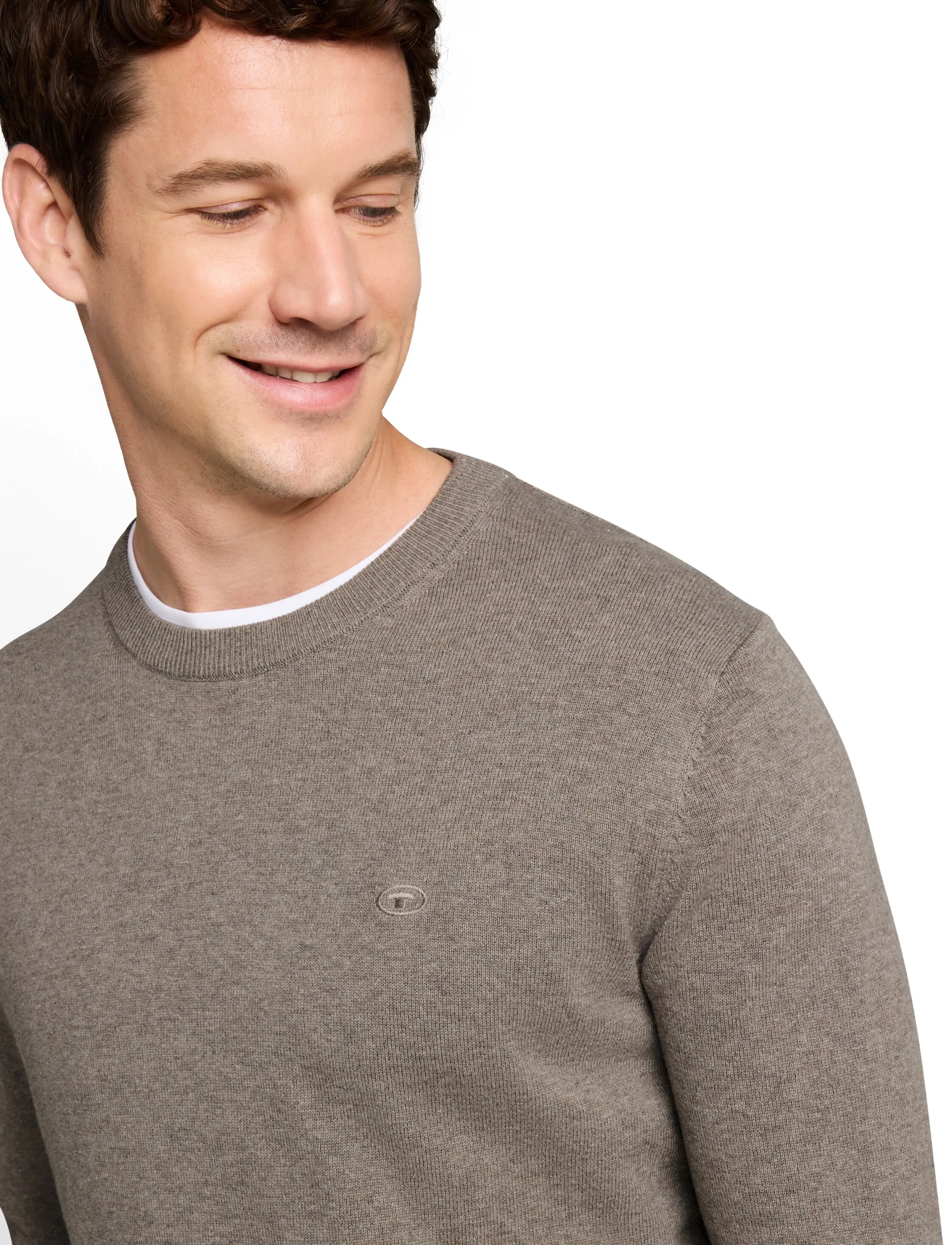 Tom Tailor - basic crewneck knit - round necks - driftwood taupe melangÉ - 3
