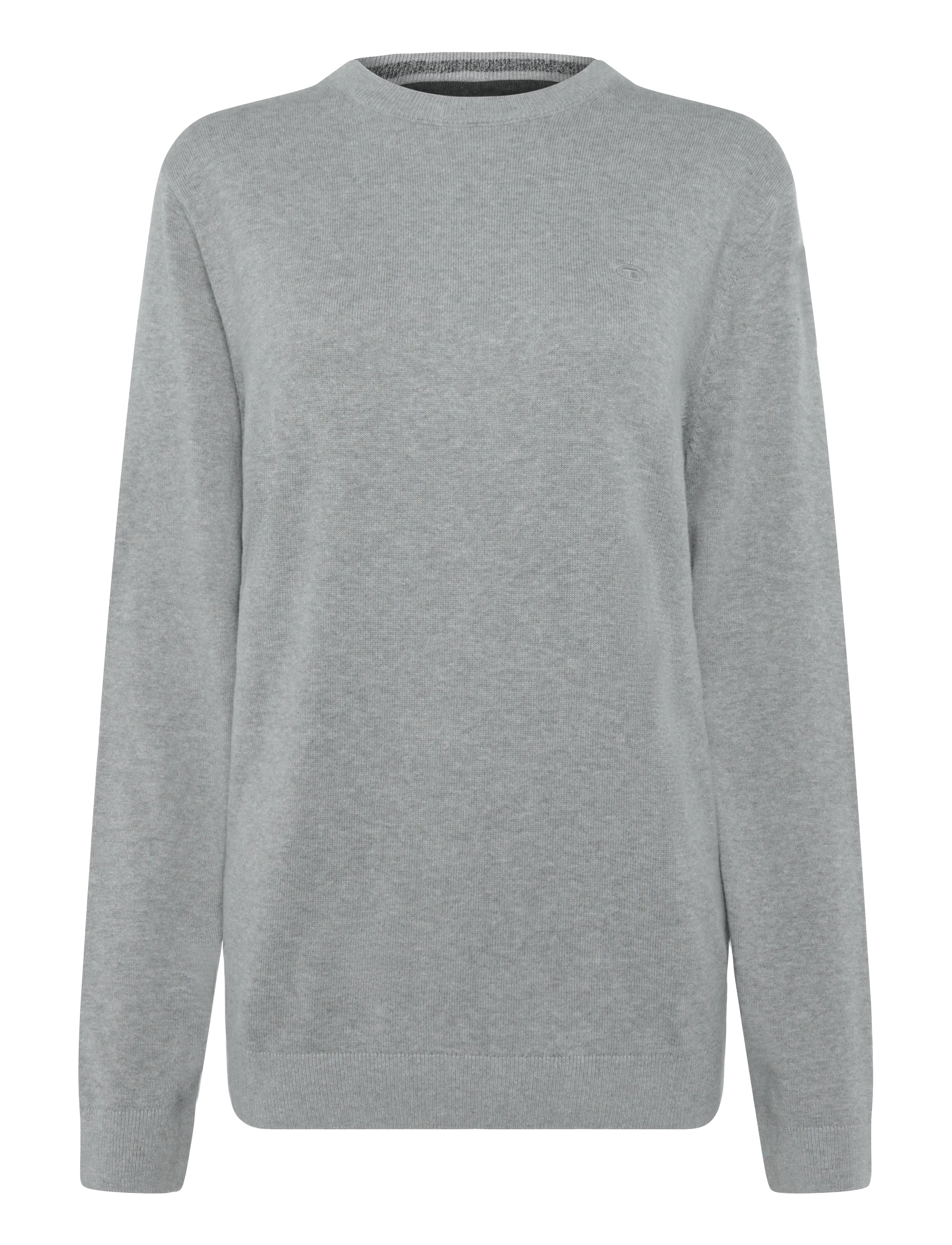 Tom Tailor basic crewneck knit - Rundhals - KNIT GREY MELANGE / grey