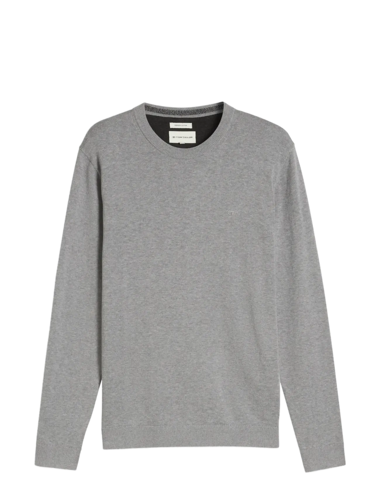 Tom Tailor basic crewneck knit - Strickmode - KNIT GREY MELANGE / grey