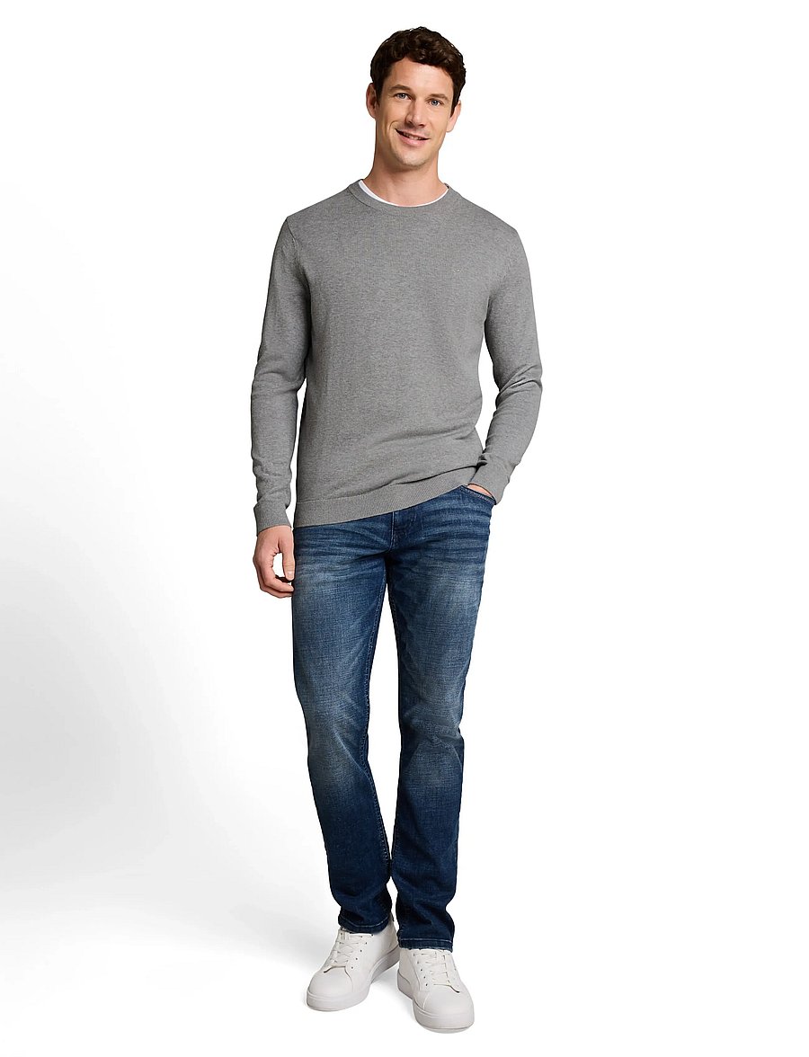Tom Tailor - basic crewneck knit - rundhals - knit grey melange - 0