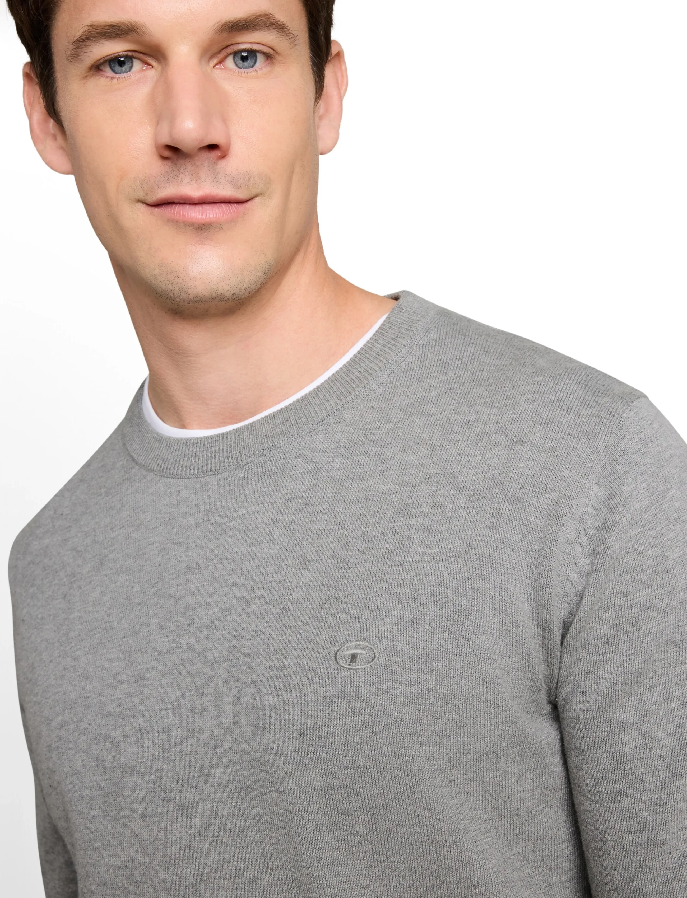 Tom Tailor - basic crewneck knit - rundhals - knit grey melange - 3