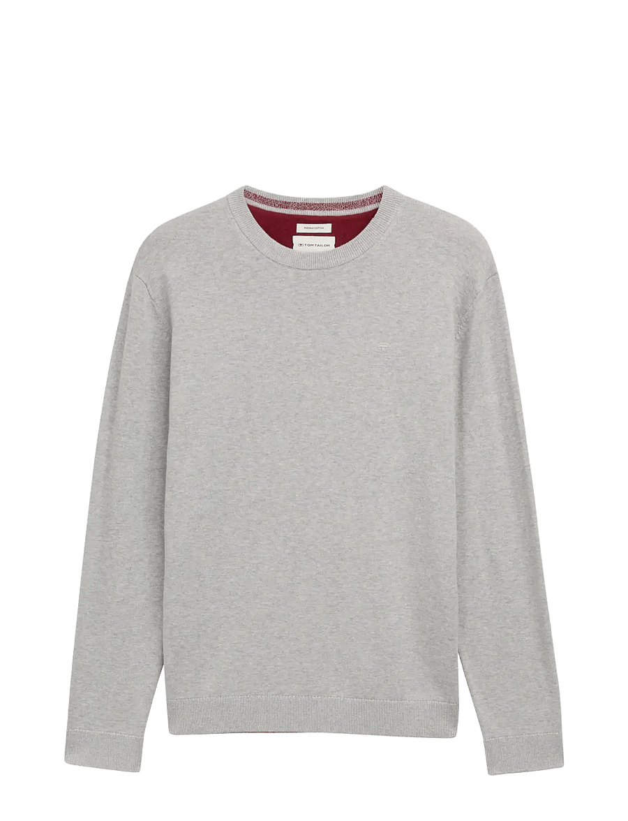 Tom Tailor - basic crewneck knit - Ümmarguse kaelusega kudumid - light soft grey melange - 1