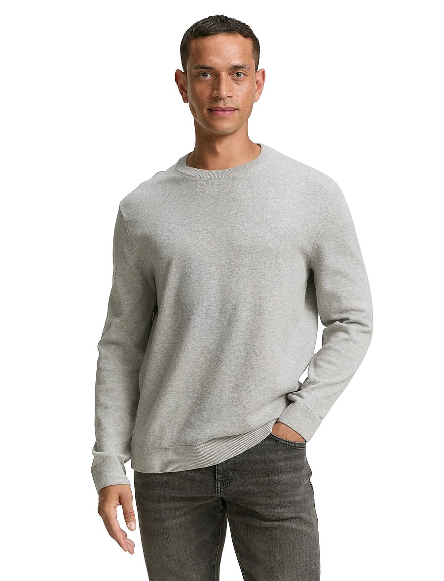 Tom Tailor - basic crewneck knit - Ümmarguse kaelusega kudumid - light soft grey melange - 3