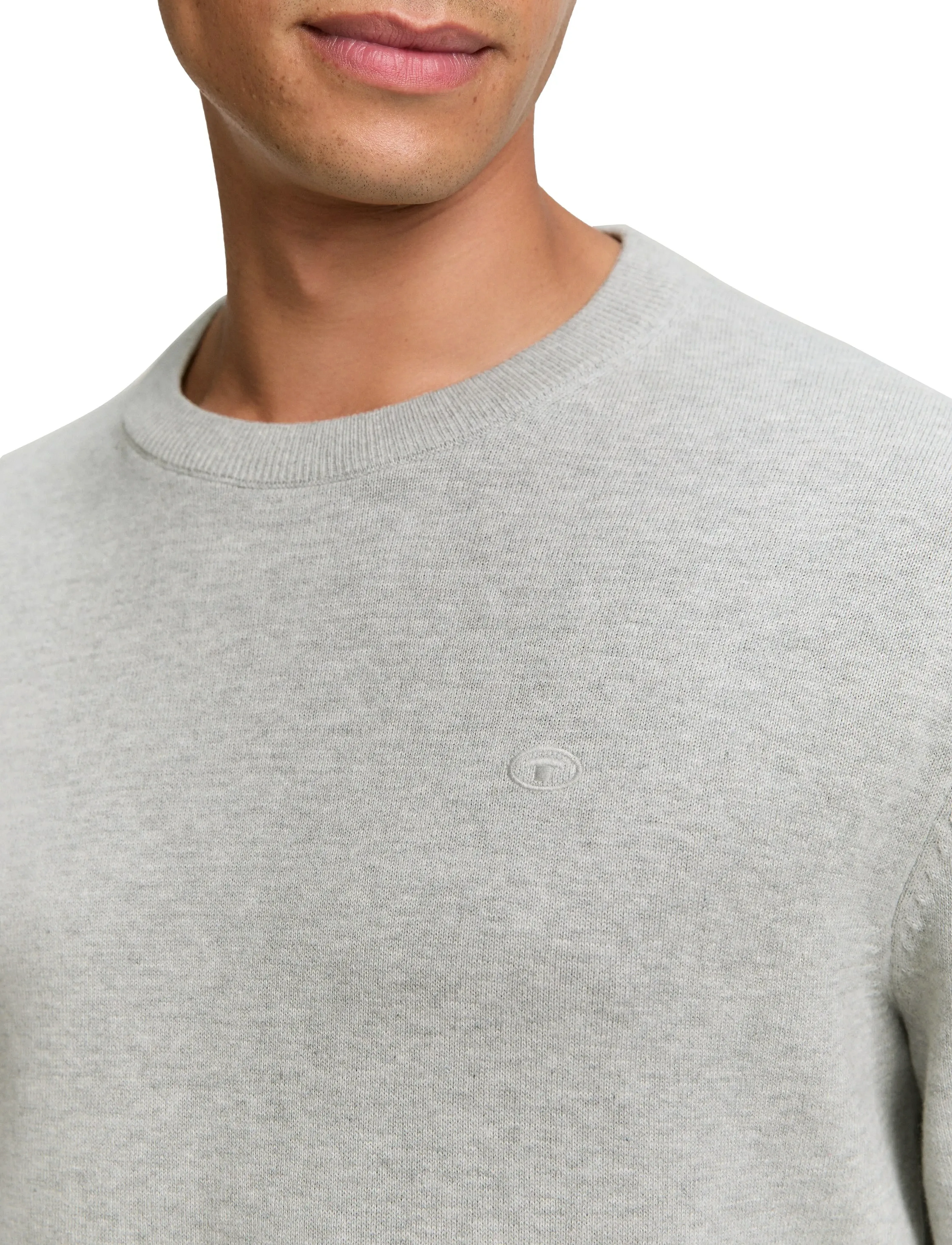 Tom Tailor - basic crewneck knit - Ümmarguse kaelusega kudumid - light soft grey melange - 4