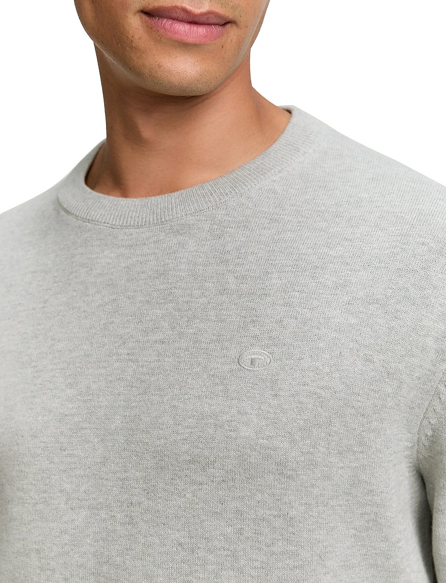 Tom Tailor - basic crewneck knit - Ümmarguse kaelusega kudumid - light soft grey melange - 4