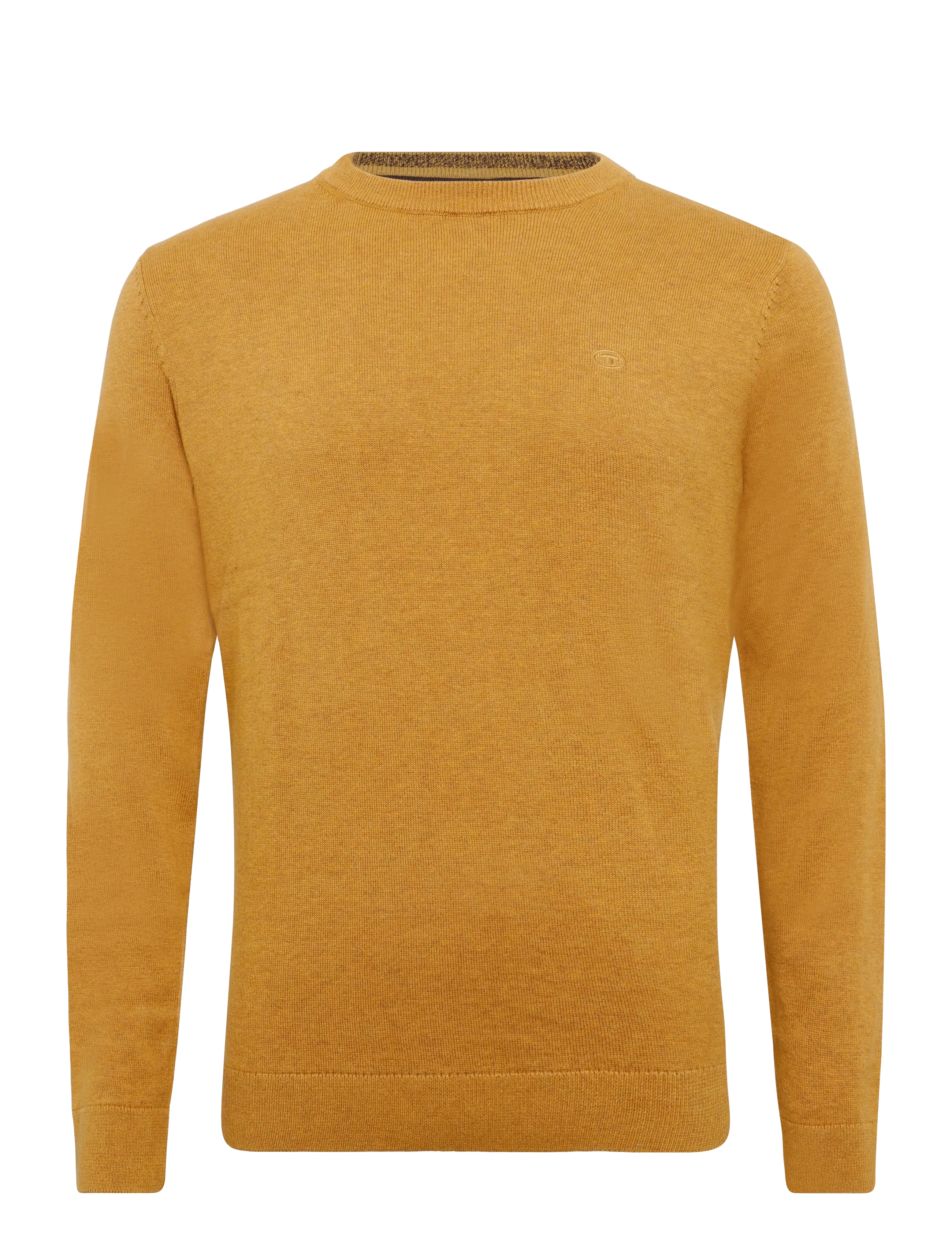 Tom Tailor basic crewneck knit - Rundhals - MUSTARD MELANGE / yellow