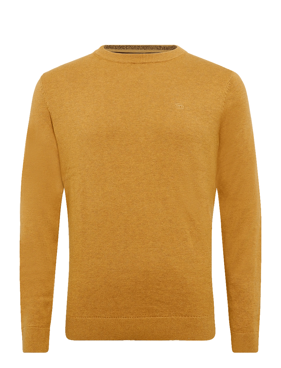 Tom Tailor - basic crewneck knit - rundhals - mustard melange - 1