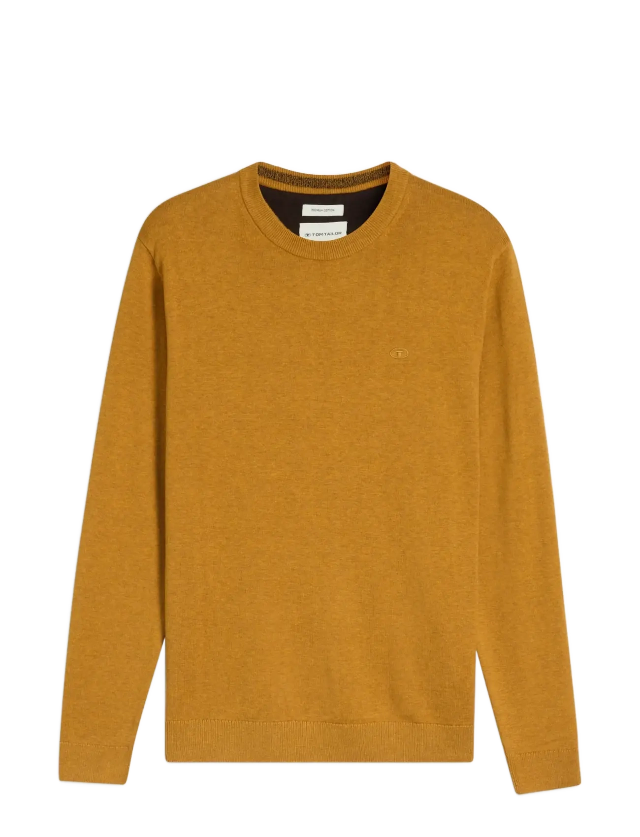 Tom Tailor basic crewneck knit - Knitwear - MUSTARD MELANGE / yellow