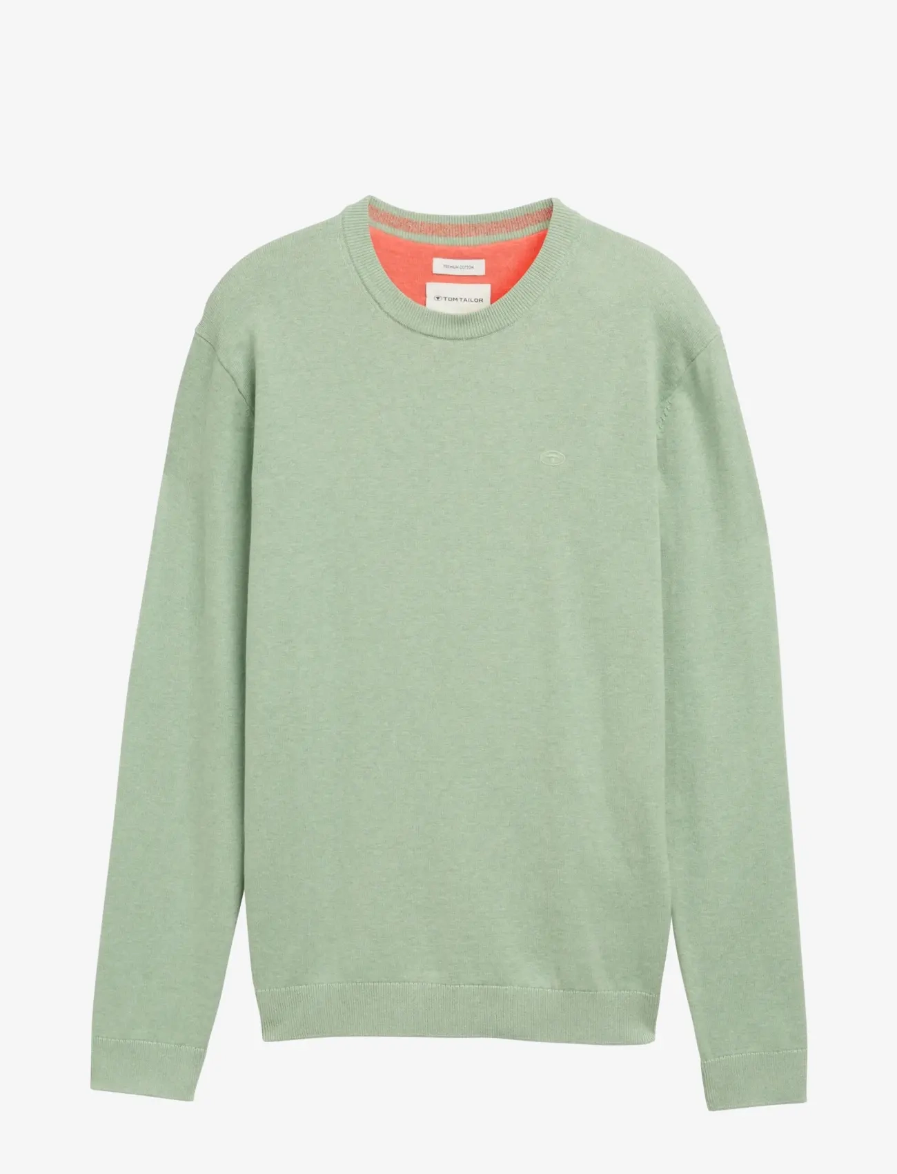 Tom Tailor basic crewneck knit - Strik - SPRING GREEN MELANGE / green