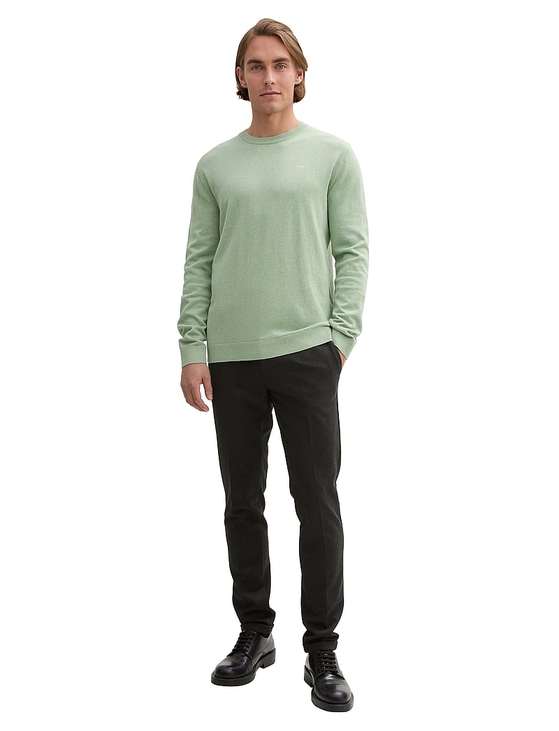 Tom Tailor - basic crewneck knit - Ümmarguse kaelusega kudumid - spring green melange - 0