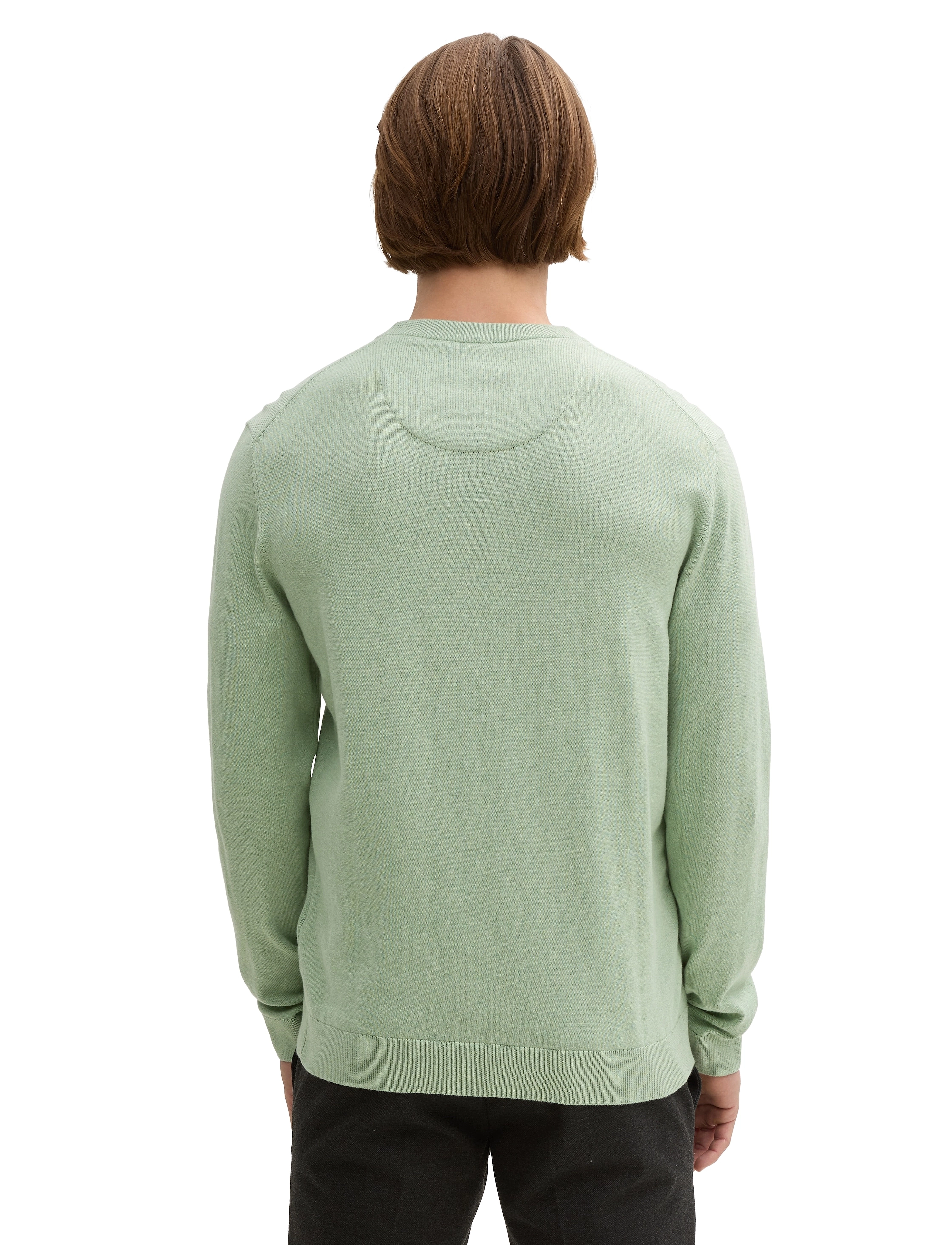 Tom Tailor - basic crewneck knit - die niedrigsten preise - spring green melange - 2