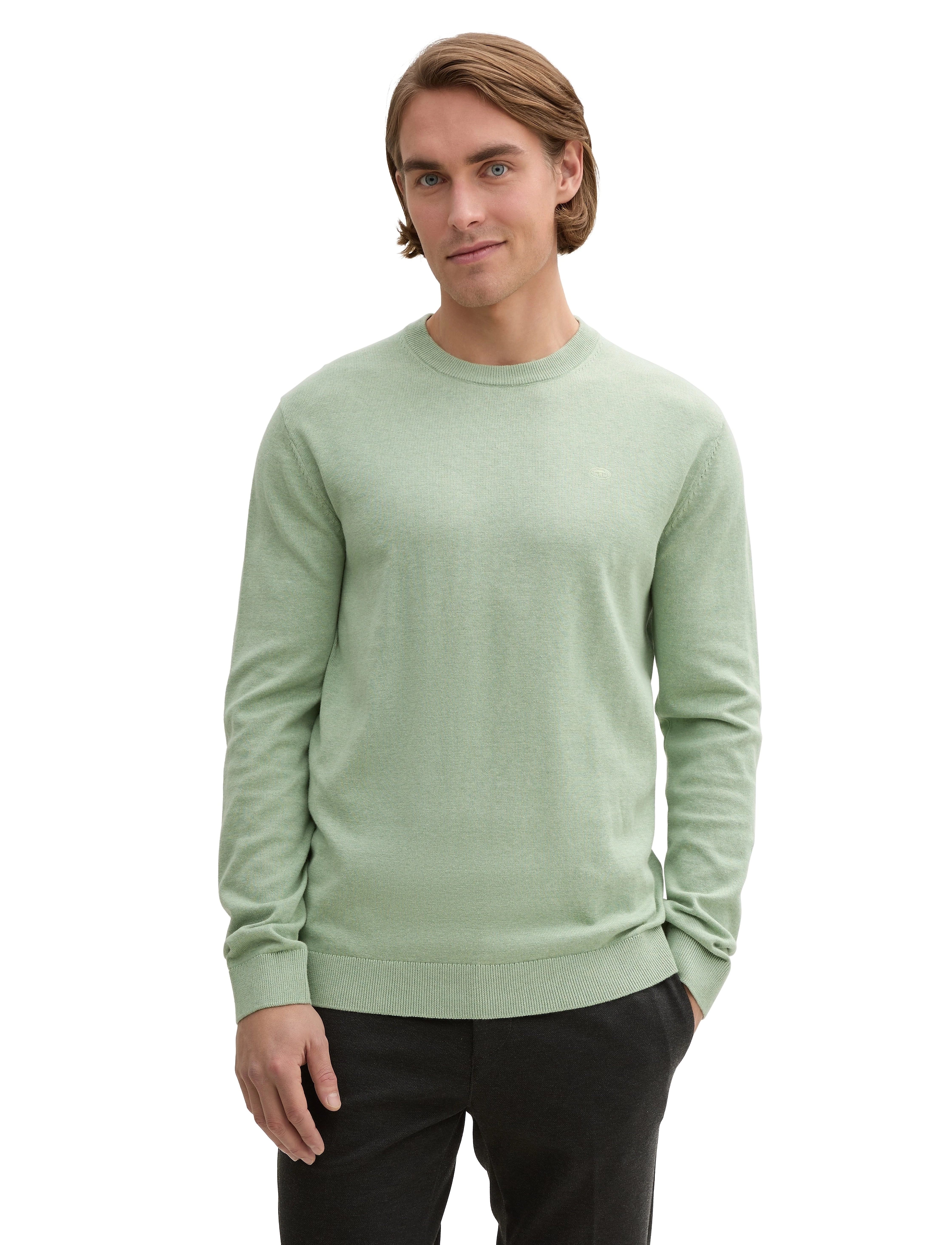 Tom Tailor - basic crewneck knit - die niedrigsten preise - spring green melange - 3
