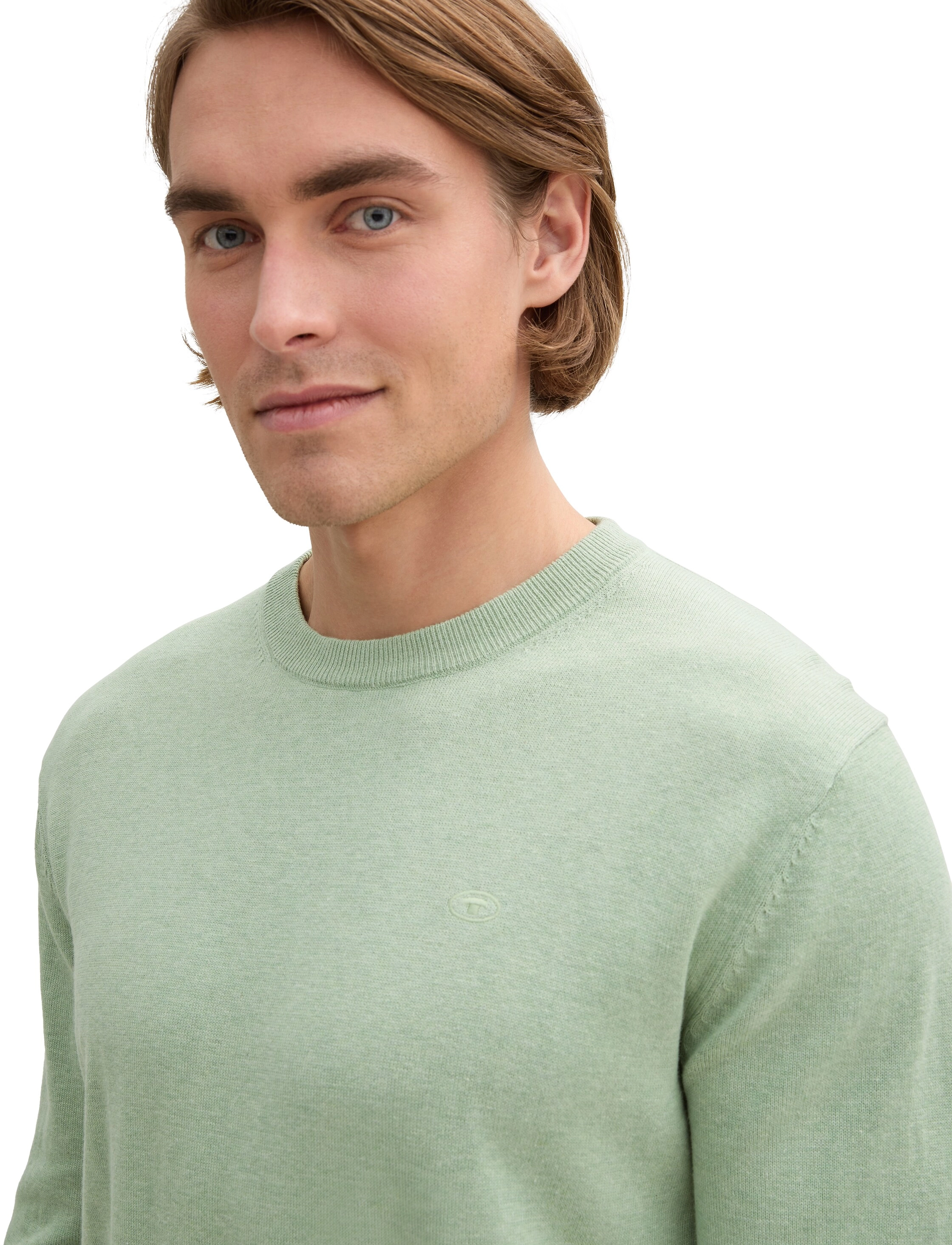 Tom Tailor - basic crewneck knit - die niedrigsten preise - spring green melange - 4