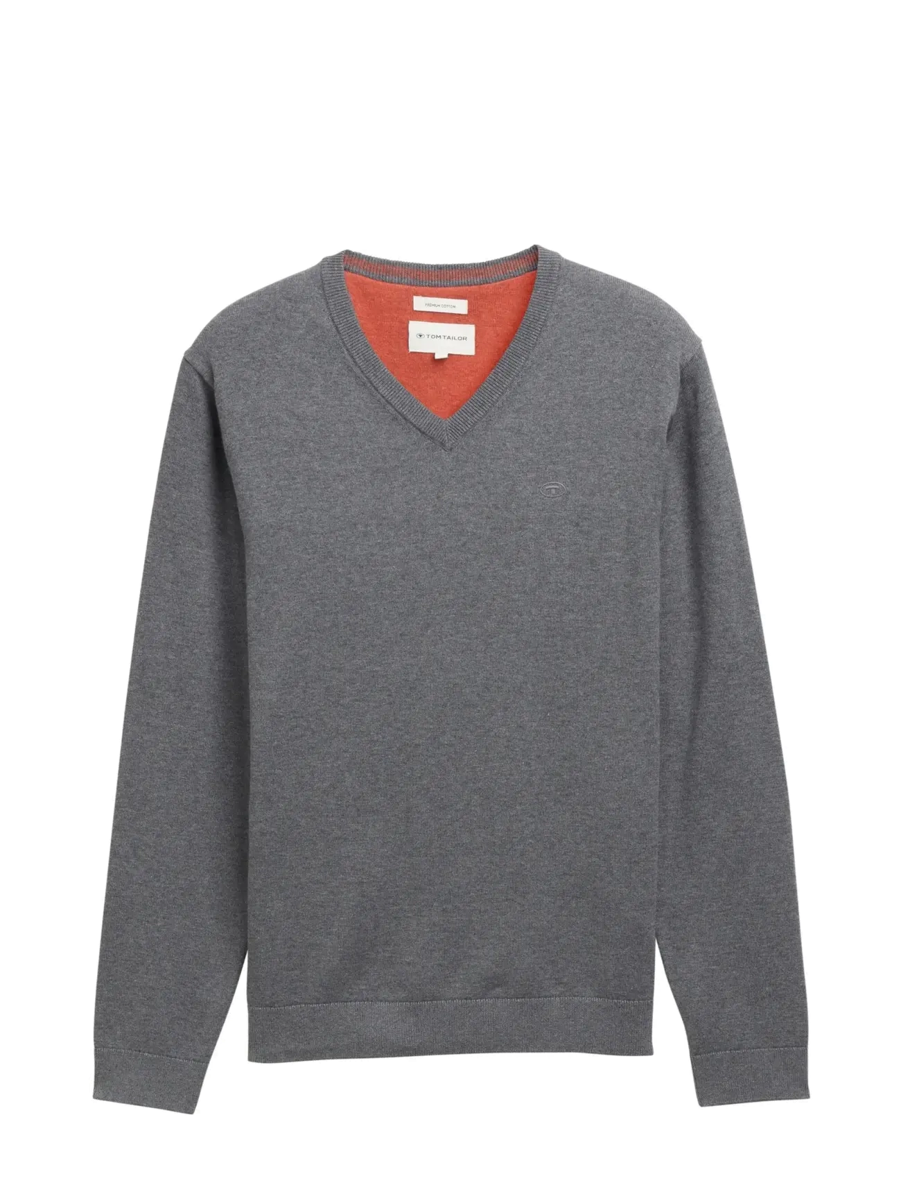 TOM TAILOR Basic V-Ausschnitt Knit Grau - S - Herren